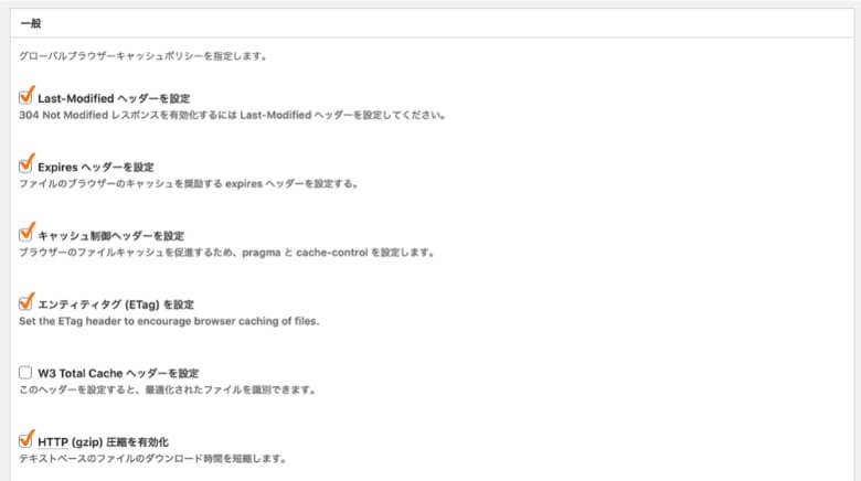 W3 Total Cache ブラウザーキャッシュ設定 一般
