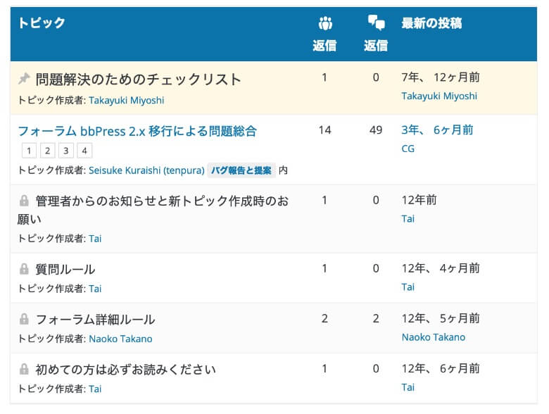 bbPressの活用例