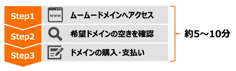 ムームードメインのドメイン取得の流れ