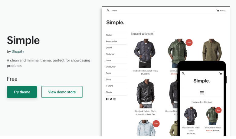 Shopifyによるホームページの例